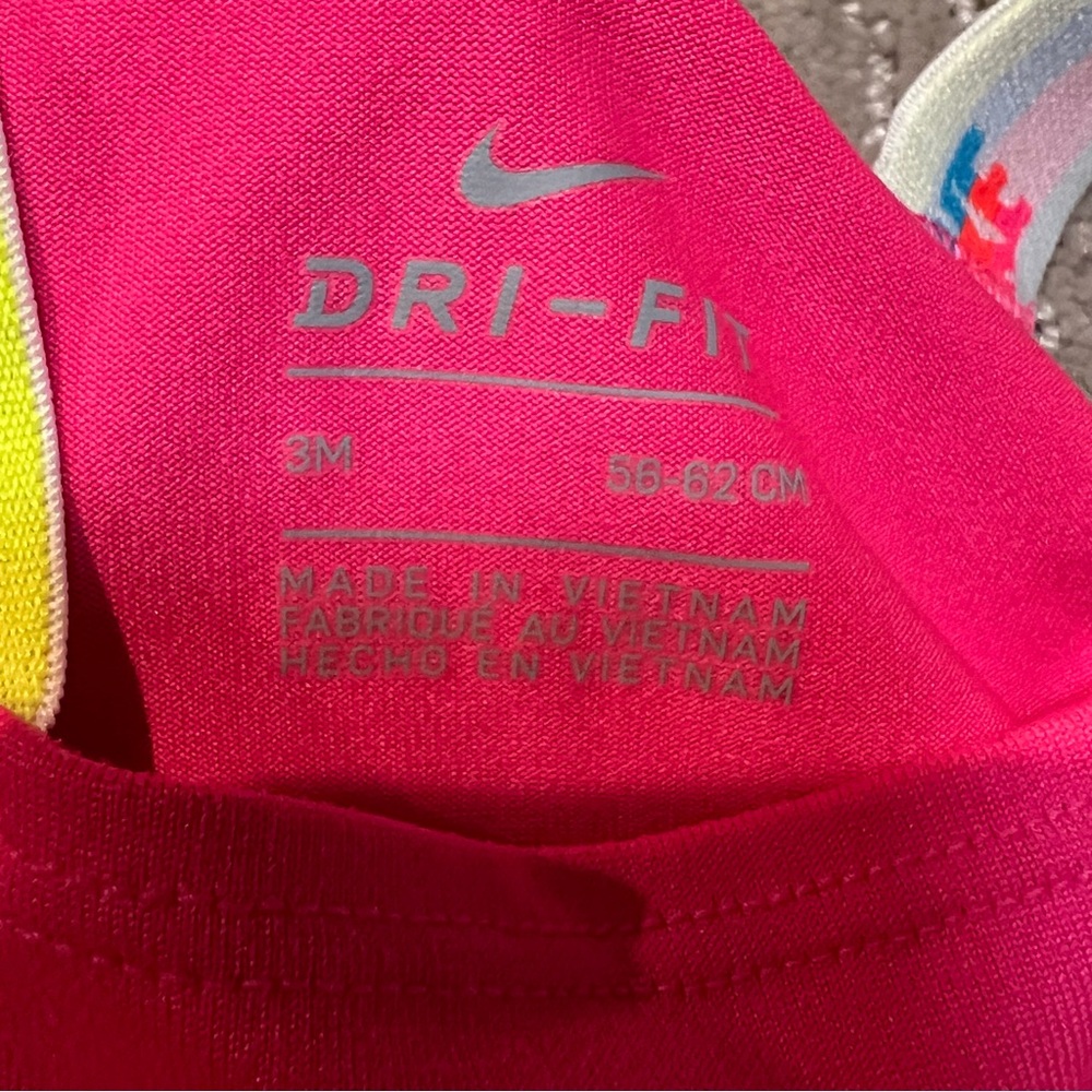 Nike Hot Pink Dri-FIT Baby 3m Swimsuit w Rainbow Straps - Picture 2 of 3